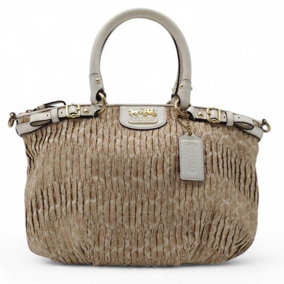 Coach Madison Sophia Gathered Signature Tan Julianne Style Satchel B1226-18885 - Picture 1 of 10
